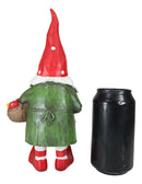 Whimsical Garden Mrs Gnome Grandmother With Toadstool Mushrooms Basket Statue