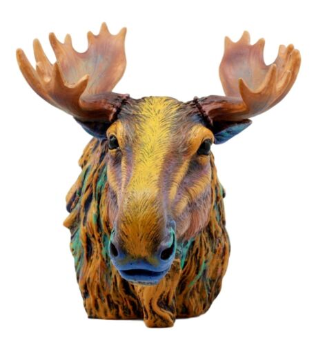 Ebros Wild & Free Colorful The Emperor Moose Bust Figurine 7.5"H Multi Color - Ebros Gift
