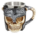 Ebros Viking Horned Demon Warrior Skull With Battle Helmet Mug Beer Stein Tankard Coffee Cup