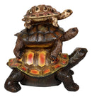 Nautical Marine Reptile 3 Stacked Acrobatic Turtles Tortoises Figurine Feng Shui
