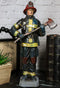 Fire Fighter Fireman In Bunker Gear Suit And Air Tank Holding an Axe Figurine