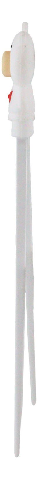 White Porky Pig Reusable Training Chopsticks Set With Silicone Helper BPA Free
