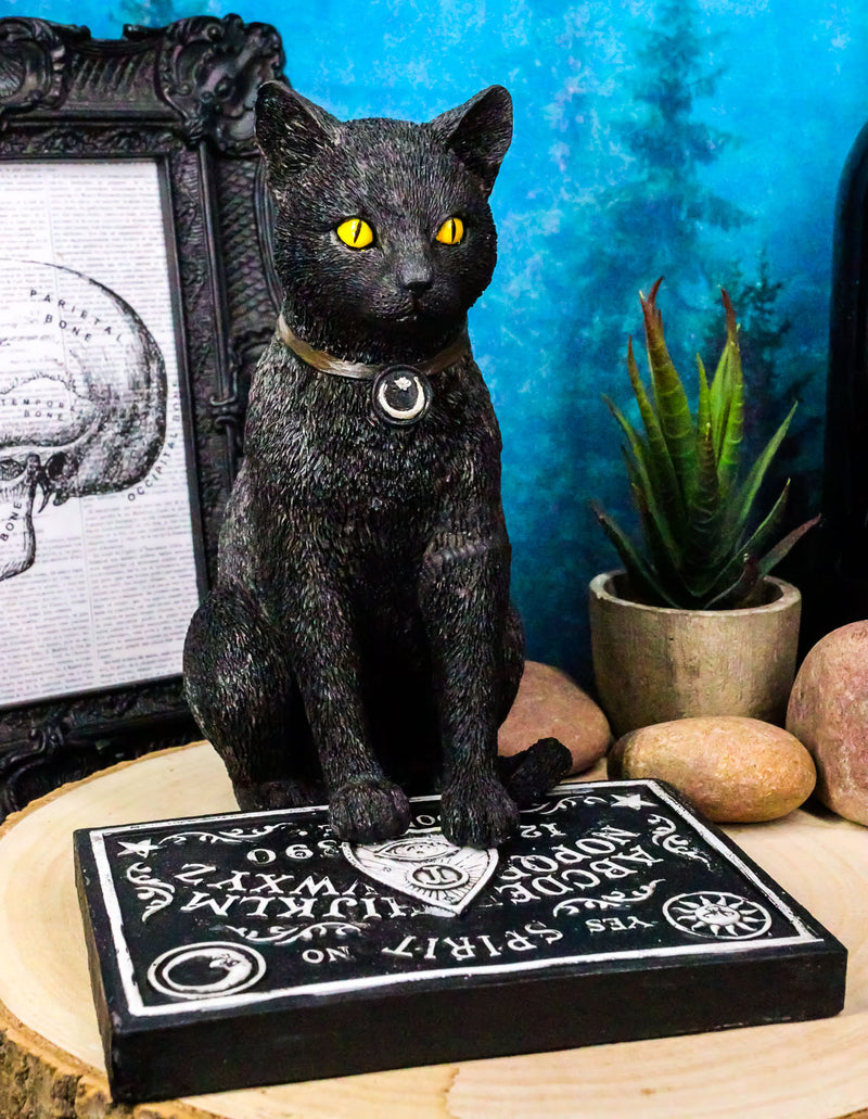 Ebros Witching Hour Halloween Black Cat With Ouija Spirit Board & Planchette Figurine