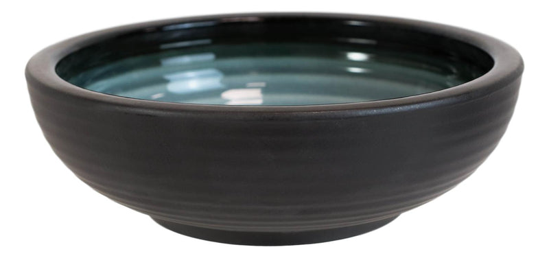 Pack Of 3 Ceramic Zen Blue Donburi Noodles Cereal Rice Soup Dinner Bowls 24oz