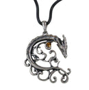 Ebros Celtic Dragon Heart Scrollwork Lace With Gemstone Jewelry Pewter Necklace