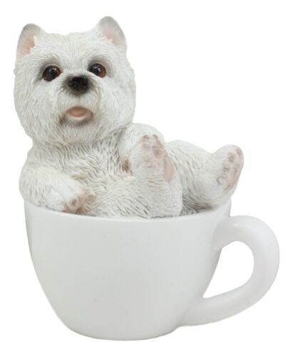 Ebros Realistic Mini Adorable West Highland White Terrier Dog Teacup 3" Tall Figurine - Ebros Gift