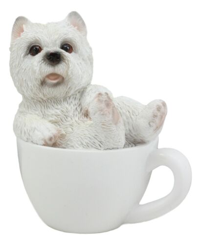 Ebros Realistic Mini Adorable West Highland White Terrier Dog Teacup 3" Tall Figurine