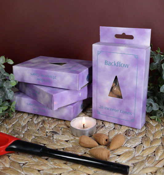 Backflow Incense Cones Pack of 20 Sandal Scent For Backflow Incense Burners