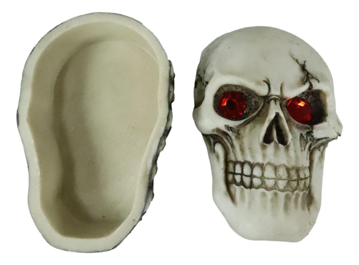 Ebros Reaper Skull Face Trinket Decorative Box Skeleton Graveyard 4.5"L Decor