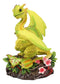 Ebros Fantasy Green Thumb Yellow Starfruit Dragon Statue Fairy Garden Collectible