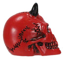 Hell Bent Pit Lord Horned Crimson Blood Red Demon Vampire Mini Skull Figurine