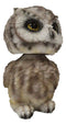 Adorable Chibi Brown Great Horned Owl Standing Bobblehead Figurine Bird Decor