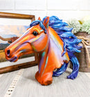 Ebros Gift Wild & Free Colorful Horse Bust Figurine 8.25" H Multi Color Rainbow Hand Painted Faux Wood - Ebros Gift