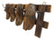 33" Long Rustic Antique Shoe Molds Horizontal Wood Rack Wall Plaque Coat Hooks