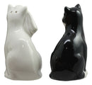 Wedding Black White Cats In Tuxedo And Bridal Gown Salt And Pepper Shakers Set