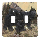 Rustic Western Bear And Cubs Double Toggle Light Switch Plate Cover Set Of 2