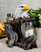 Ebros Patriotic American Bald Eagle Glass Salt & Pepper Shakers Holder Figurine Set
