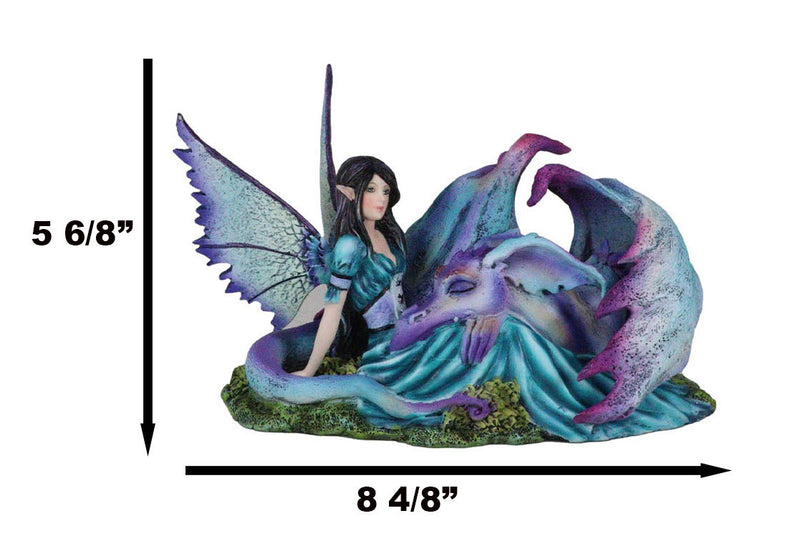 Twilight Slumber Enchanted Fairy With Sleeping Dragon On Lap Amy Brown Figurine