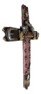 Western Cowgirl Revolver Guns Ammo Belt Buckle And Pink Holster Wall Cross 16"H