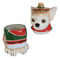 Ceramic Cinco De Mayo Chihuahua Dog With Sombrero Hat And Serape Cookie Jar 10"H