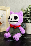 Ebros SM Furry Bones Purple Flappy The Bat W/ Red Tie Voodoo Skeleton Plush Toy