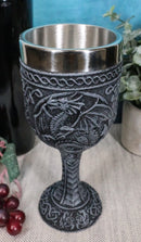 Ebros Celtic Knotwork Rune Celestial Moon Dragon Wine Goblet Chalice Cup 6oz