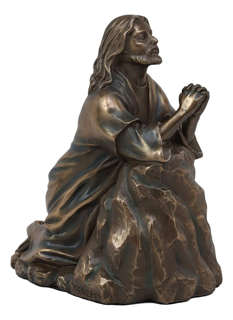 Ebros Agony in The Garden of Gethsemane Statue 6" H Roman Catholic Christian Christus Jesus Christ Kneeling in Prayer Devotional Figurine