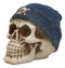 Ebros Gangster Thug Skull With Blue Crossbones Beanie Hat Figurine 6"L Skeleton Skulls