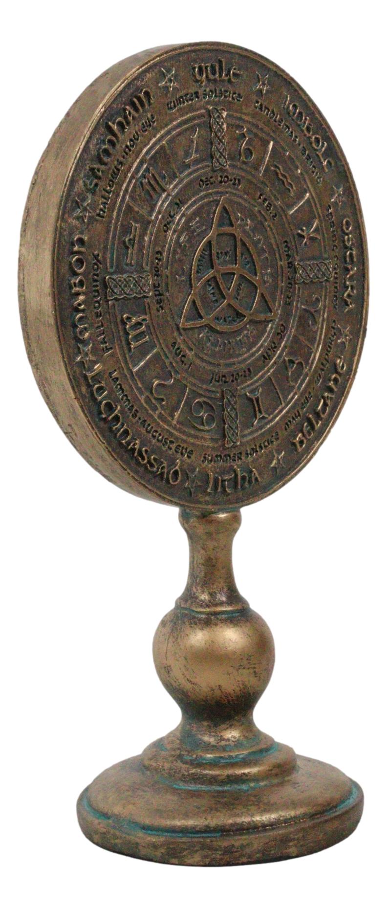 Wicca Celtic Sabbat Rune Triqueta Triquetra Wheel of The Year Desktop Plaque