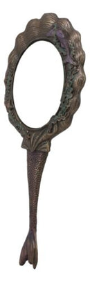 Art Nouveau Sirens of The Seas Mermaid With Seahorses Hand Mirror Figurine 11"H
