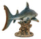 Ebros Gift 7" Long Ocean Marine Beach Coastal Predator Great White Shark Swimming Over Coral Reefs Statue Deep Blue Sea Apex Hunter Sharks Fish Figurine Home Decor