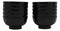 Ebros Japanese Contemporary Black Lacquer Ridged Bowls Made In Japan Set of 10