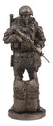 Large Military War Parachutist Soldier Paratrooper Carrying Rifle Statue 12.75"H