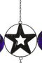 Stained Glass Triple Moons Pentagram Sacred Geometry Metal Wind Chime Suncatcher