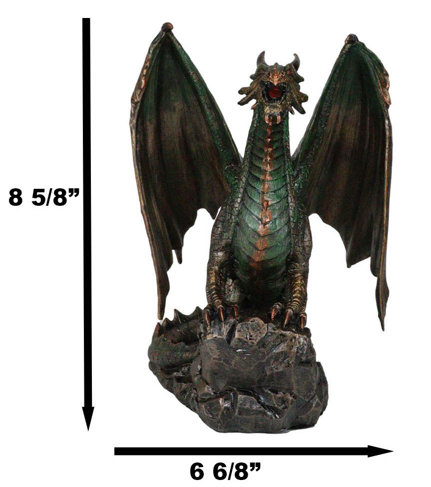 Ebros Lord of The Skies Roaring Rust Fire Dragon Figurine 9" H Mythical Fantasy
