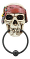 Dead Men Tell No Tales Caribbean Pirate Skull With Bandana Door Knocker Figurine