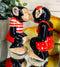 Circus Carnival Red Monkeys Chimpanzees Couple Ceramic Salt Pepper Shakers Set