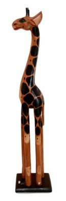 Balikraft Balinese Wood Handicraft Large Spotted Safari Giraffe Figurine 31.5"H