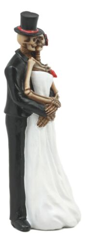 Ebros Love Never Dies Wedding Skeleton Statue Wedding Pose Couple Figurine 8"H - Ebros Gift