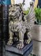 Stoic Winged Lioness Gargoyle Crouching On Pedestal Decorative Figurine 6.25"H