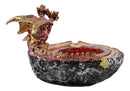 Ebros Red Double Headed Hydra Dragon On Ruby Quartz Crystal Quarry Ashtray Figurine
