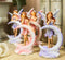 Ebros Set of 4 Colorful Pink and Purple Enchanted Crescent Moon Fairy Mini Figurines