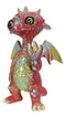 Small Collector Teal Spotted Red Baby Dinosaur Dragon Waving Hello Figurine