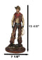 Western Full Outfit Cowboy Holding Cattle Lasso Ropes Statue 15.5"H