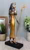 Classical Egypt Goddess Mother Isis Ra Holding Ankh Staff Slim Figurine 10"H