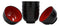 Ebros Japanese Black Red Lacquer Copolymer Plastic Rice Bowl Wood Grain Pattern Set 6