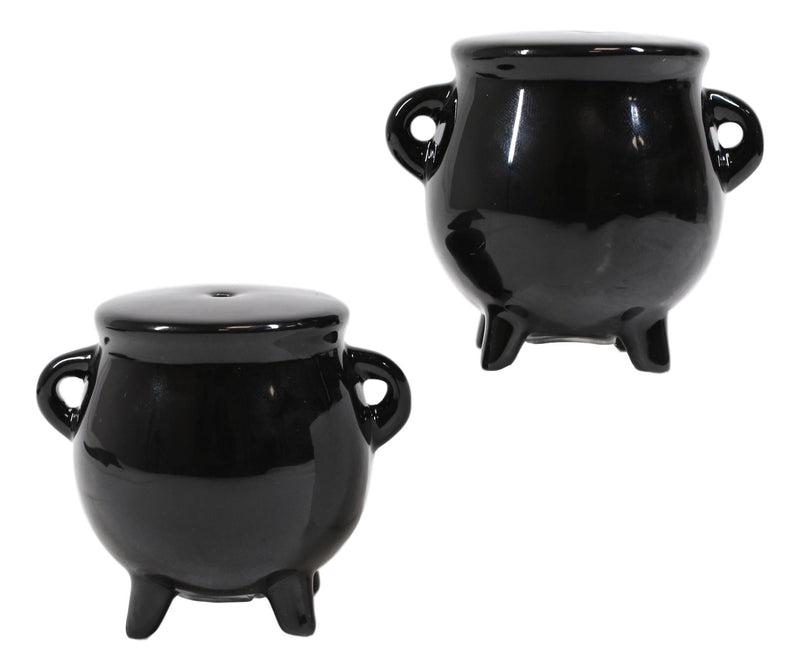 Ebros Halloween Witching Hour Witch Magic Black Cauldrons Salt N Pepper Shakers