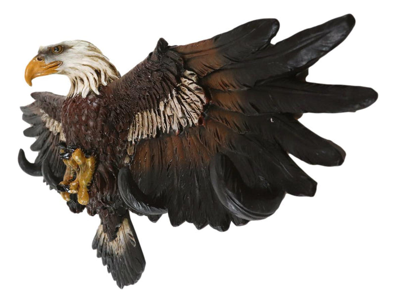 Patriotic American Majestic Bald Eagle With Open Wings Wall Decor Plaque 23"L