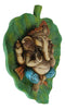 Colorful Lord Ganesha On Peepal Banyan Leaf Vastu Figurine Hindu God Of Success