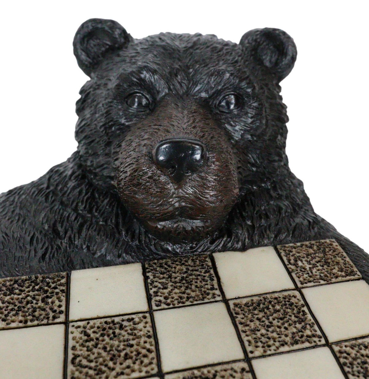 Rustic Western Forest Black Bear Checkerboard With Bear Paw Color Checkers Set